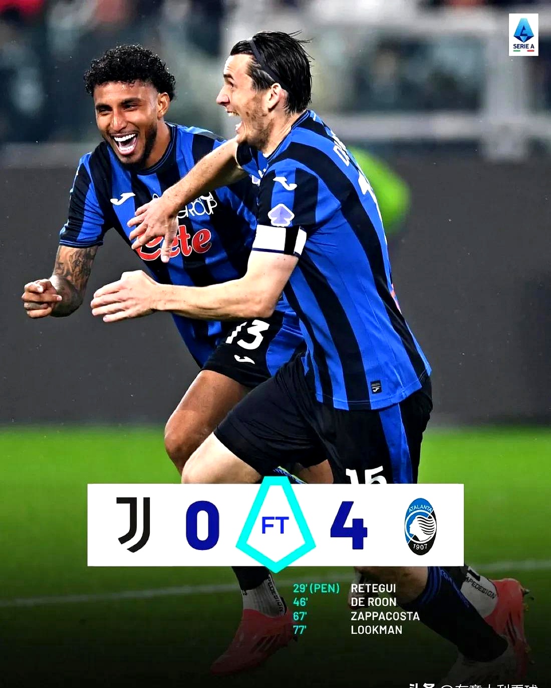 尤文图斯客场大胜，确定全胜